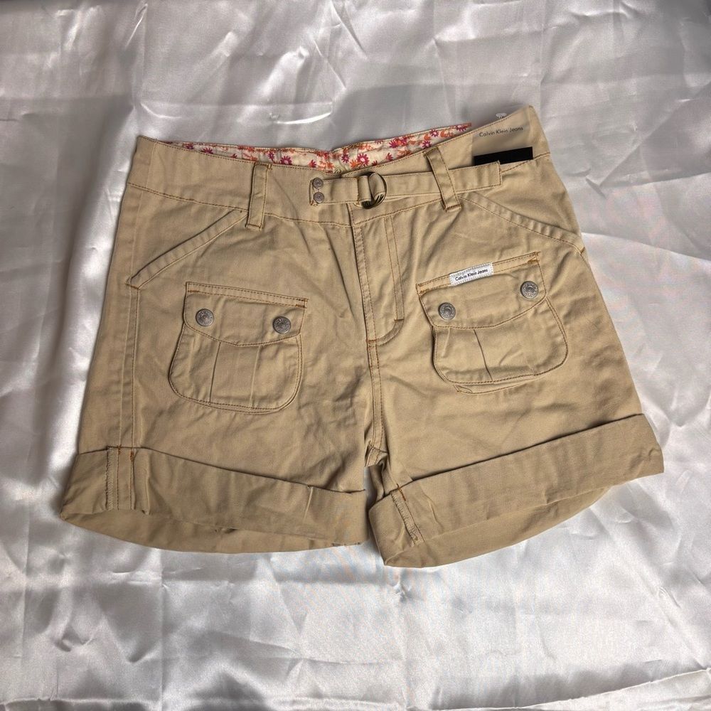 Calvin Klein Jeans Tan Cargo Shorts. Size 14.  Look Great!  Cool Look!